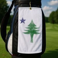 Maine Pine Tree Flag Big Style – Modern 1901 State Flag Golf Towel thumb 2