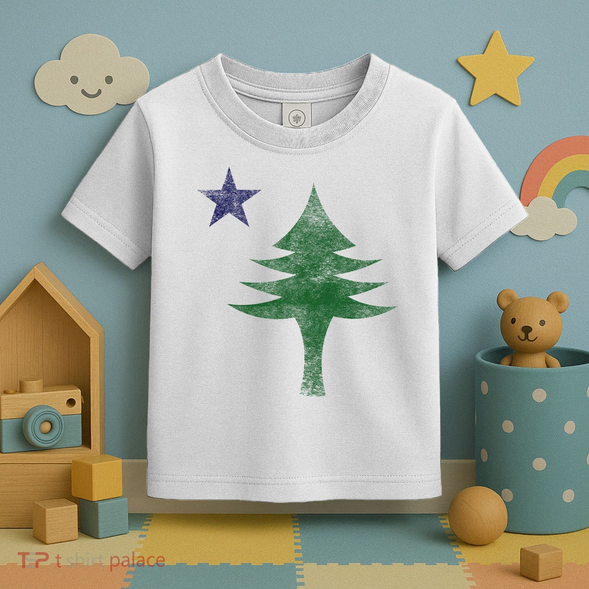 Maine Pine Tree Flag Big Style – Modern 1901 State Flag Toddler T-Shirt