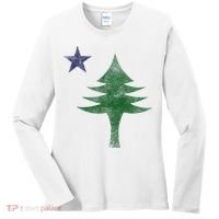 Maine Pine Tree Flag Big Style – Modern 1901 State Flag Women's Long Sleeve Shirt thumb 0
