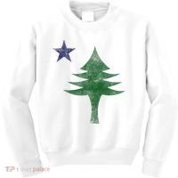 Maine Pine Tree Flag Big Style – Modern 1901 State Flag Kids Sweatshirt thumb 0