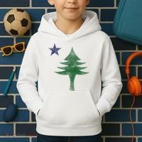 Maine Pine Tree Flag Big Style – Modern 1901 State Flag Kids Hoodie thumb 2