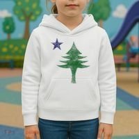 Maine Pine Tree Flag Big Style – Modern 1901 State Flag Kids Hoodie thumb 3
