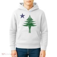 Maine Pine Tree Flag Big Style – Modern 1901 State Flag Kids Hoodie thumb 4