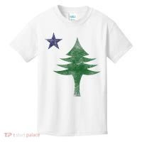 Maine Pine Tree Flag Big Style – Modern 1901 State Flag Kids T-Shirt thumb 0