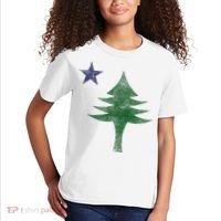 Maine Pine Tree Flag Big Style – Modern 1901 State Flag Kids T-Shirt thumb 2