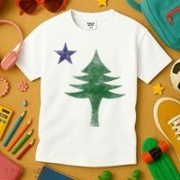 Maine Pine Tree Flag Big Style – Modern 1901 State Flag Kids T-Shirt thumb 3