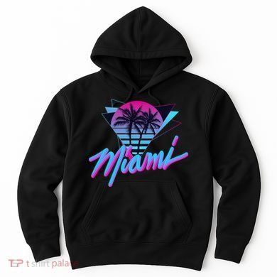 Miami Palm Trees Vaperwave Synthwave 80s Style Retro Hoodie
