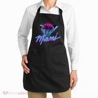 Miami Palm Trees Vaperwave Synthwave 80s Style Retro Apron thumb 2