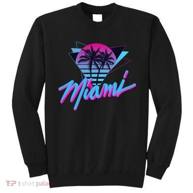 Miami Palm Trees Vaperwave Synthwave 80s Style Retro Sweatshirt