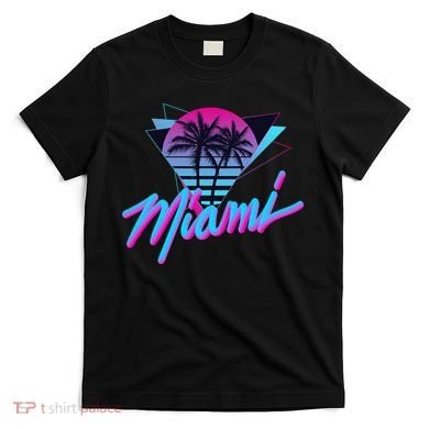 Miami Palm Trees Vaperwave Synthwave 80s Style Retro T-Shirt