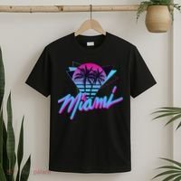 Miami Palm Trees Vaperwave Synthwave 80s Style Retro T-Shirt thumb 2