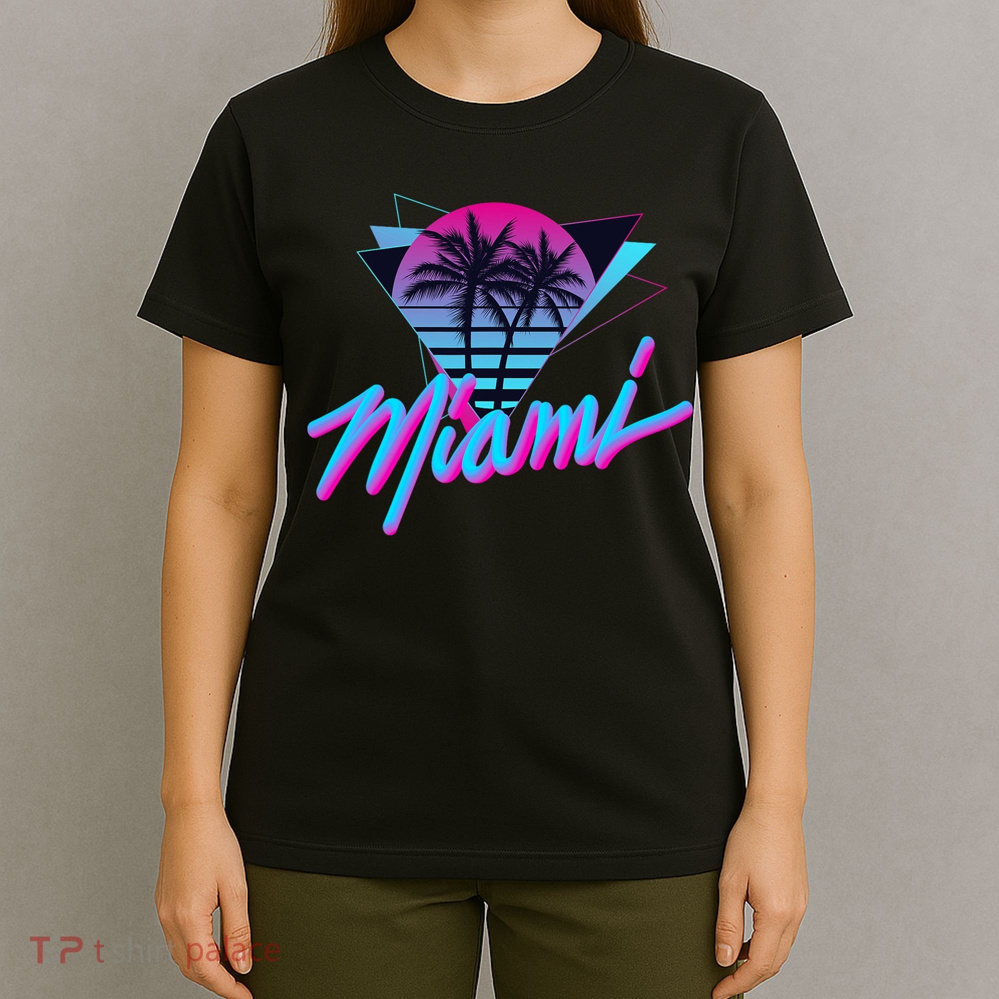 Miami Palm Trees Vaperwave Synthwave 80s Style Retro T-Shirt