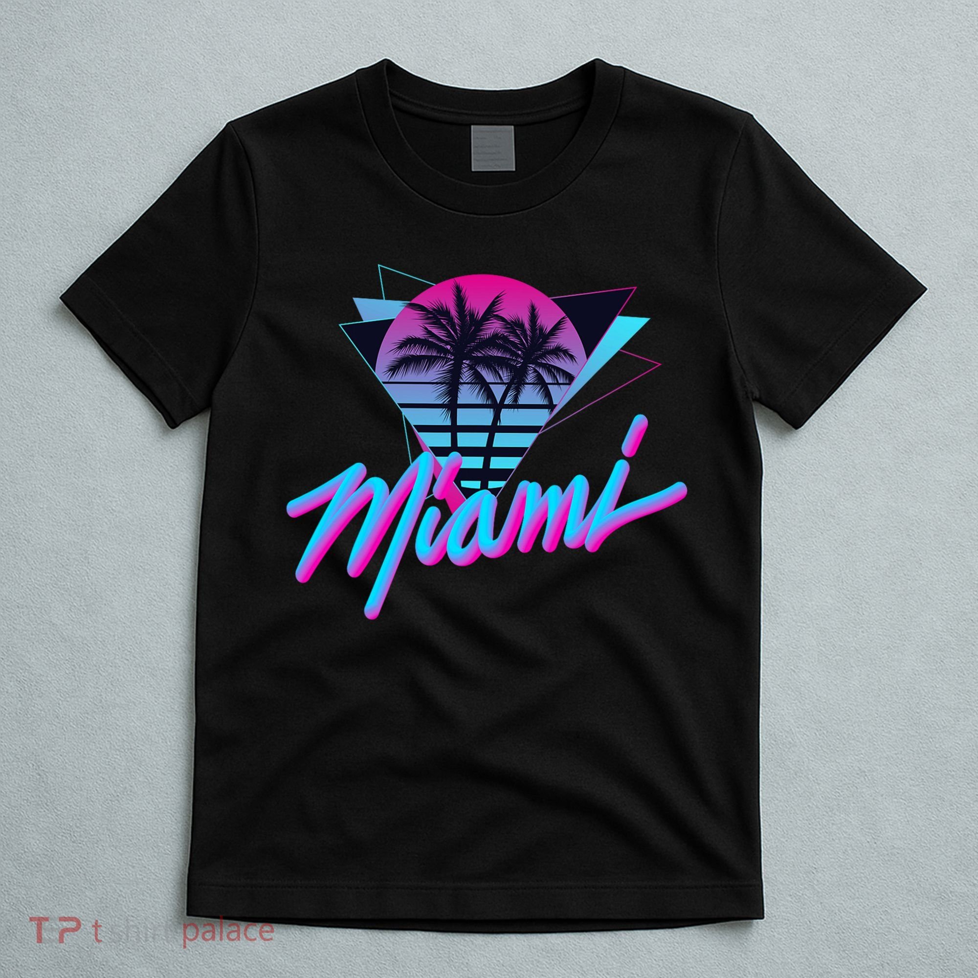 Miami Palm Trees Vaperwave Synthwave 80s Style Retro T-Shirt