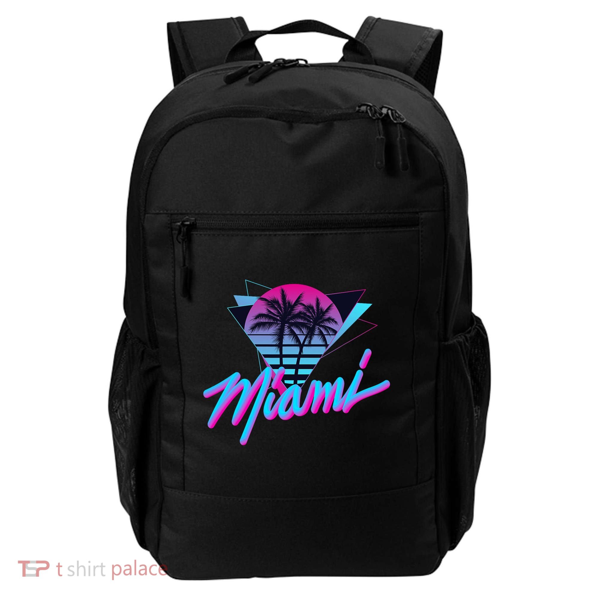 Miami Palm Trees Vaperwave Synthwave 80s Style Retro Backpack
