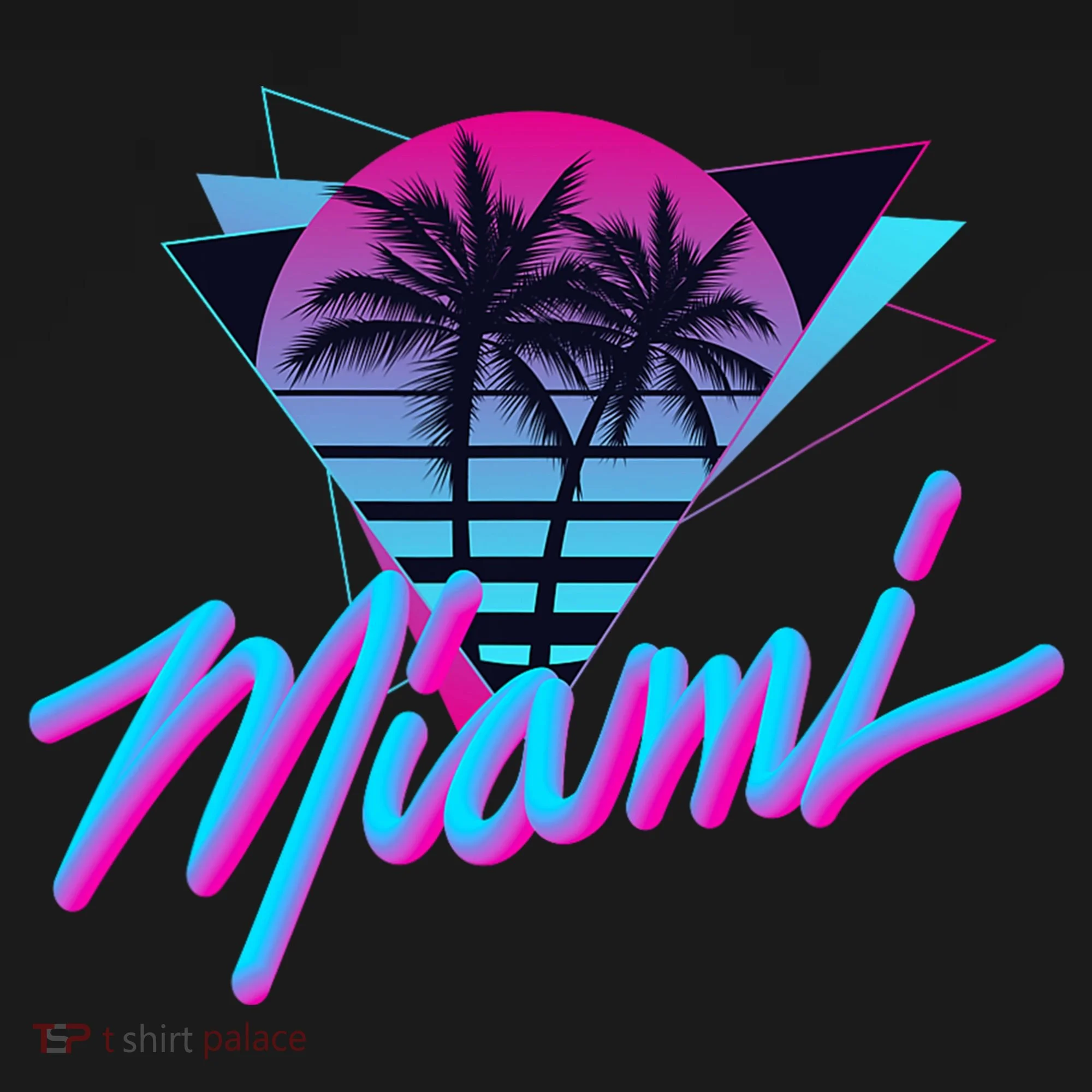 Miami Palm Trees Vaperwave Synthwave 80s Style Retro Coaster