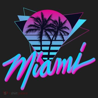 Miami Palm Trees Vaperwave Synthwave 80s Style Retro Urban Oversized Heavyweight T-Shirt