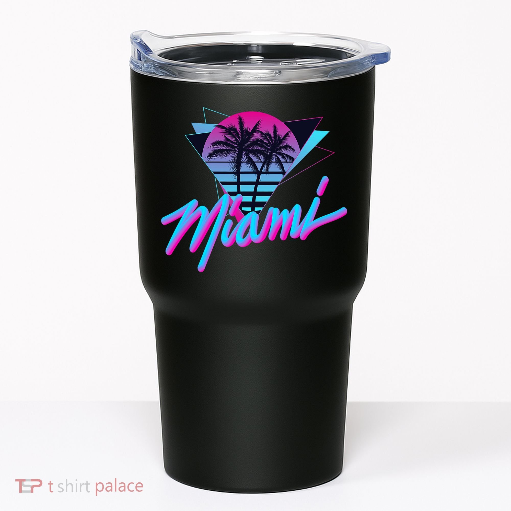 Miami Palm Trees Vaperwave Synthwave 80s Style Retro Tumbler