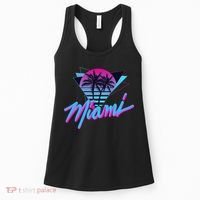 Miami Palm Trees Vaperwave Synthwave 80s Style Retro Women's Tank Top thumb 0