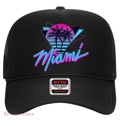 Miami Palm Trees Vaperwave Synthwave 80s Style Retro Hat