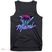 Miami Palm Trees Vaperwave Synthwave 80s Style Retro Tank Top thumb 0