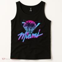 Miami Palm Trees Vaperwave Synthwave 80s Style Retro Tank Top thumb 2