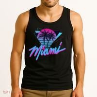 Miami Palm Trees Vaperwave Synthwave 80s Style Retro Tank Top thumb 3