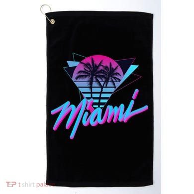 Miami Palm Trees Vaperwave Synthwave 80s Style Retro Golf Towel