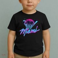 Miami Palm Trees Vaperwave Synthwave 80s Style Retro Toddler T-Shirt thumb 2
