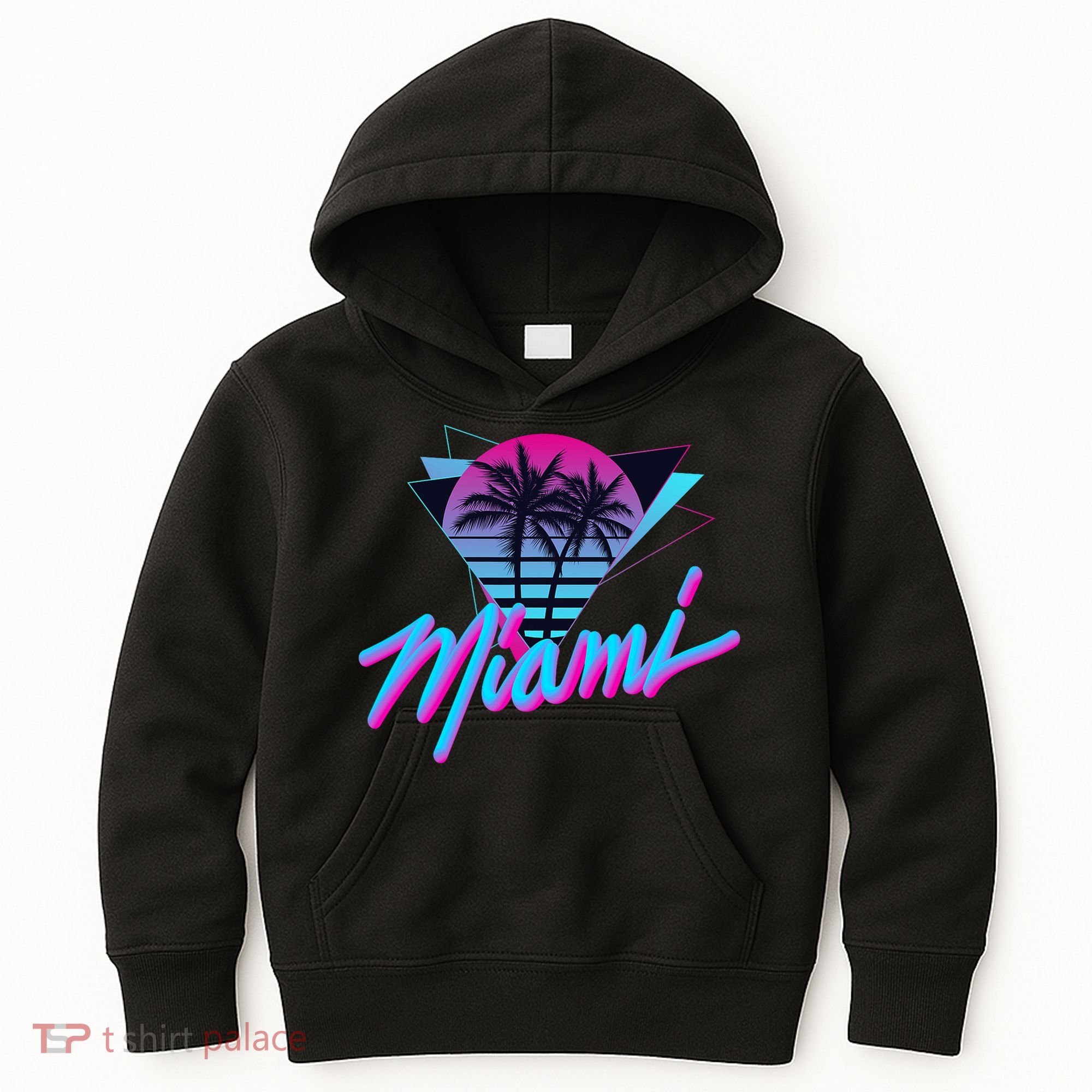 Miami Palm Trees Vaperwave Synthwave 80s Style Retro Kids Hoodie