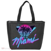 Miami Palm Trees Vaperwave Synthwave 80s Style Retro Tote Bag thumb 0