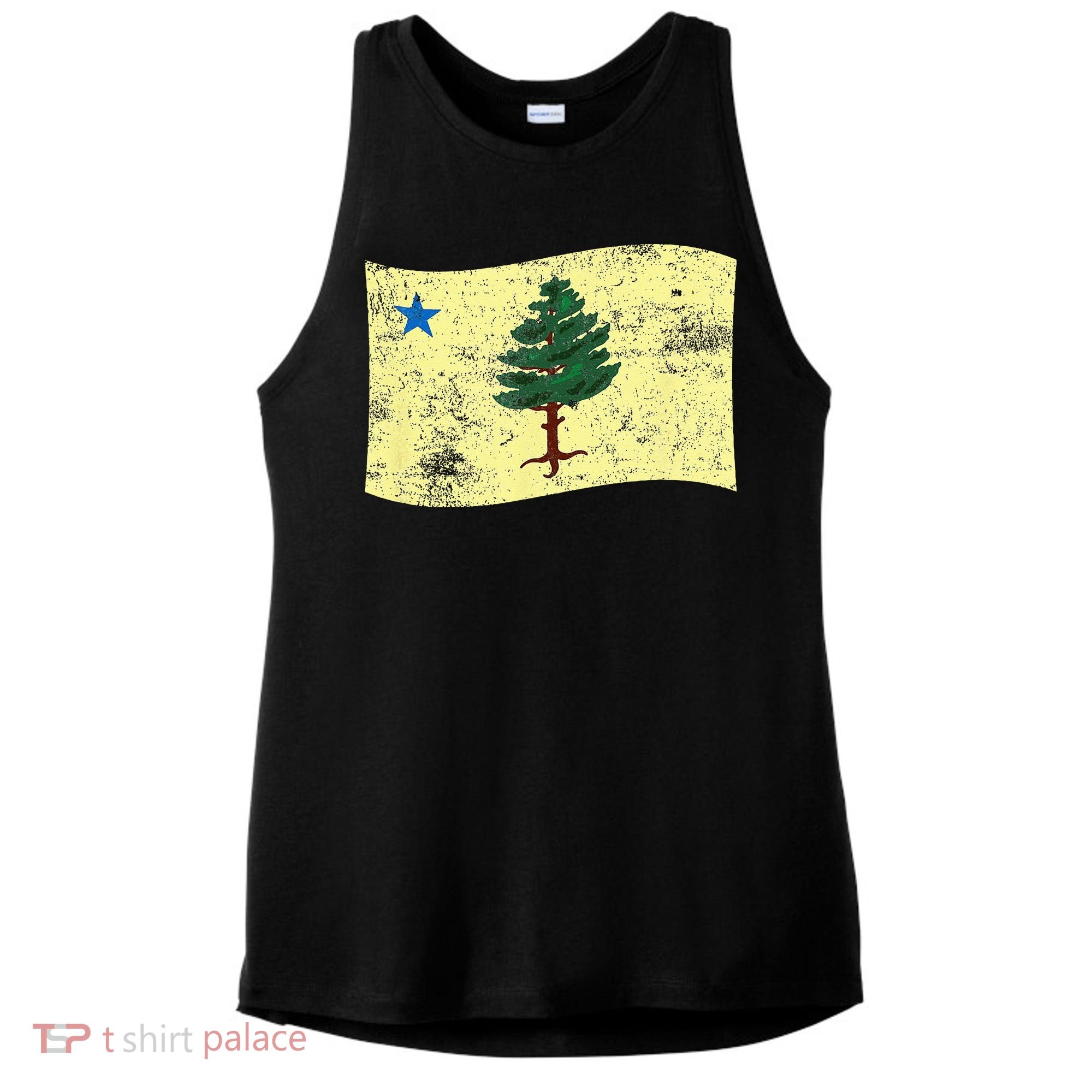 Maine Pine Tree Flag 1901 – First State Flag Ladies PosiCharge Tri-Blend Wicking Tank
