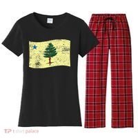 Maine Pine Tree Flag 1901 – First State Flag Women's Flannel Pajama Set thumb 0