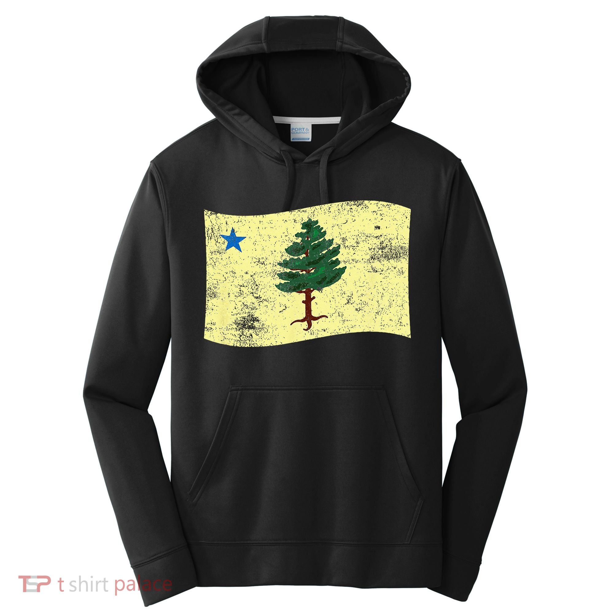 Maine Pine Tree Flag 1901 – First State Flag Performance Fleece Hoodie