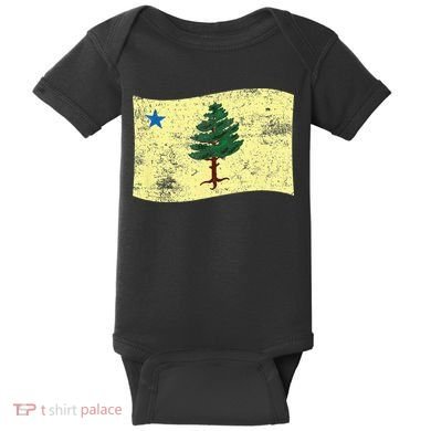 Maine Pine Tree Flag 1901 – First State Flag Baby Bodysuit