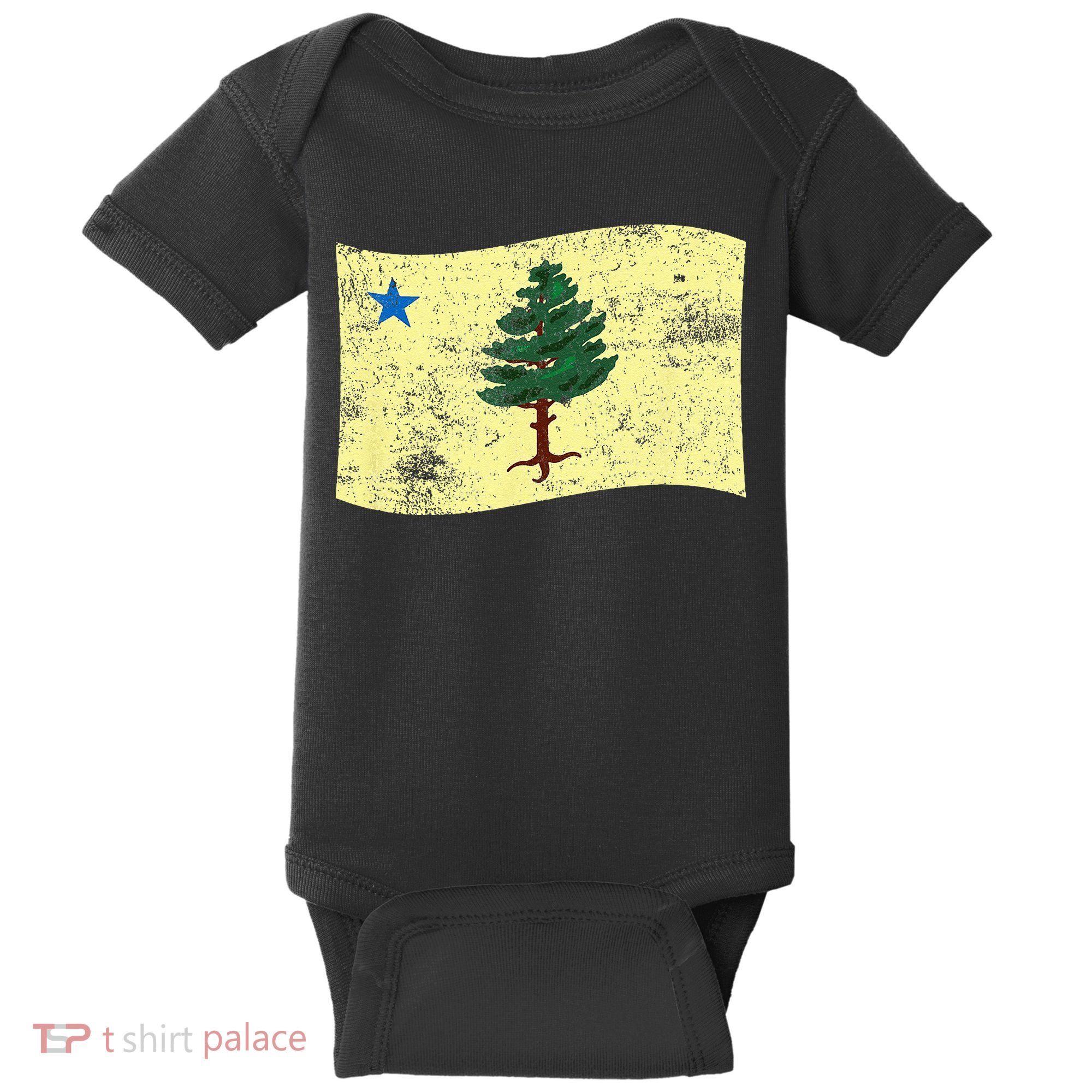 Maine Pine Tree Flag 1901 – First State Flag Baby Bodysuit