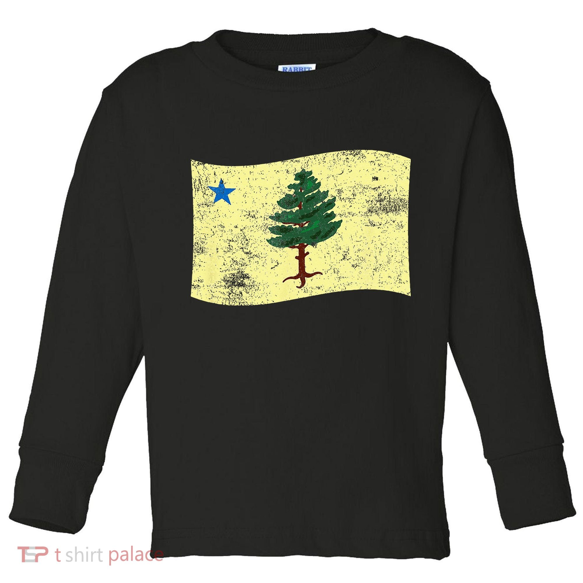 Maine Pine Tree Flag 1901 – First State Flag Toddler Long Sleeve Shirt