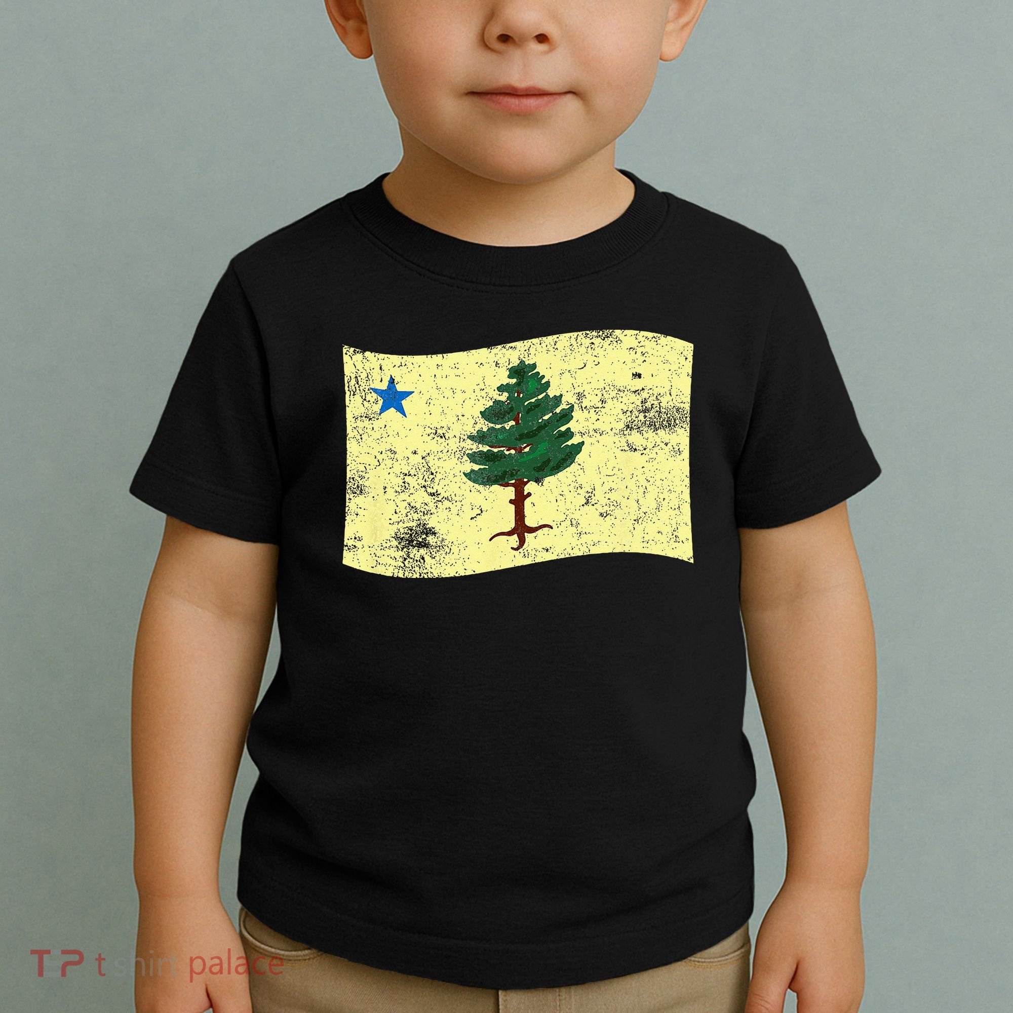 Maine Pine Tree Flag 1901 – First State Flag Toddler T-Shirt