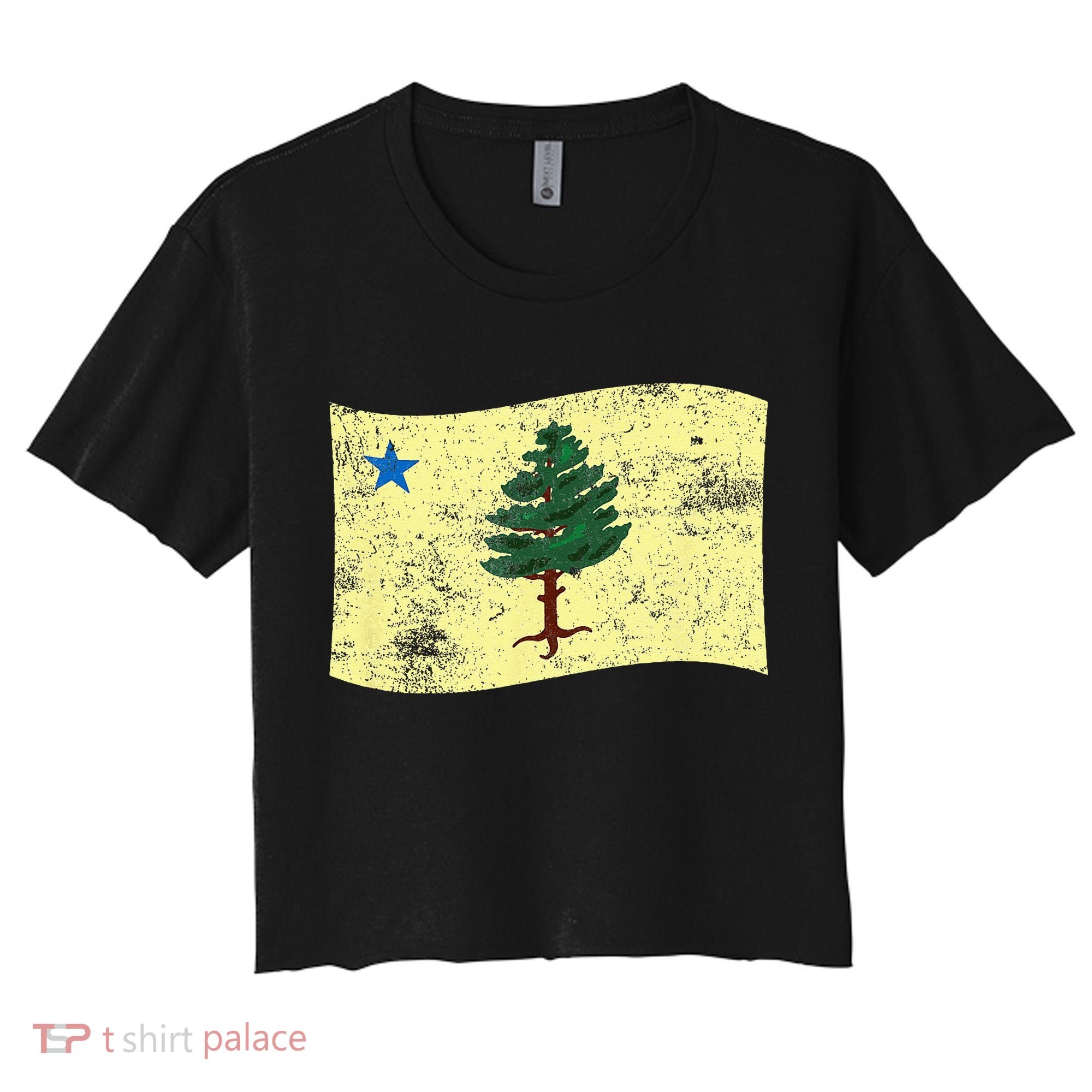 Maine Pine Tree Flag 1901 – First State Flag Women's Crop Top Tee