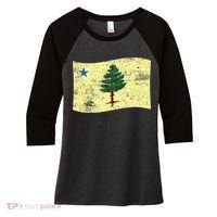 Maine Pine Tree Flag 1901 – First State Flag Women's Tri-Blend 3/4-Sleeve Raglan Shirt thumb 0