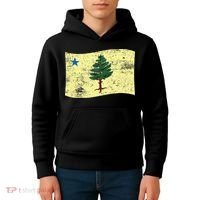 Maine Pine Tree Flag 1901 – First State Flag Kids Hoodie thumb 4