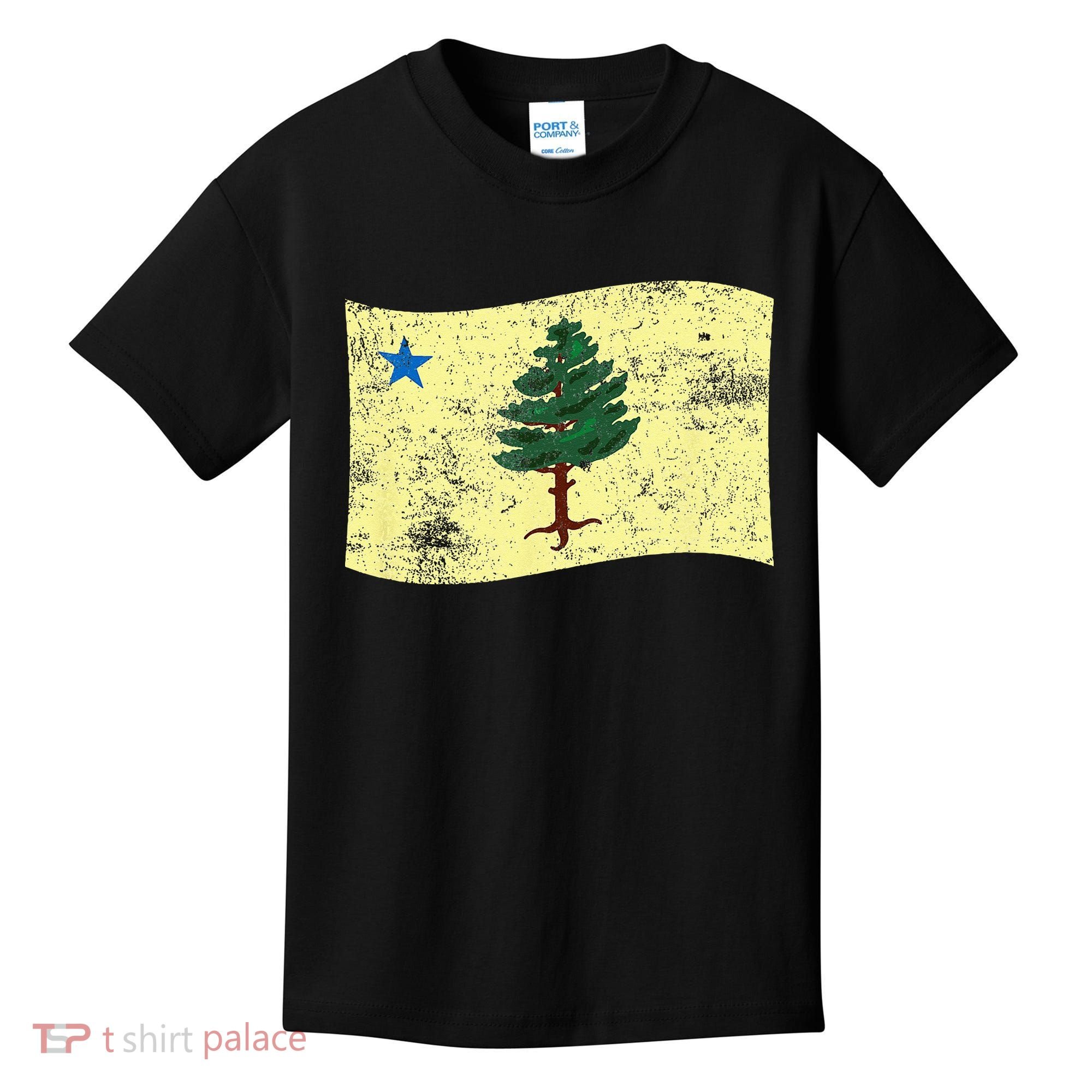 Maine Pine Tree Flag 1901 – First State Flag Kids T-Shirt