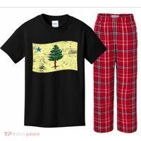 Maine Pine Tree Flag 1901 – First State Flag Kids Plaid Pajama Set thumb 0