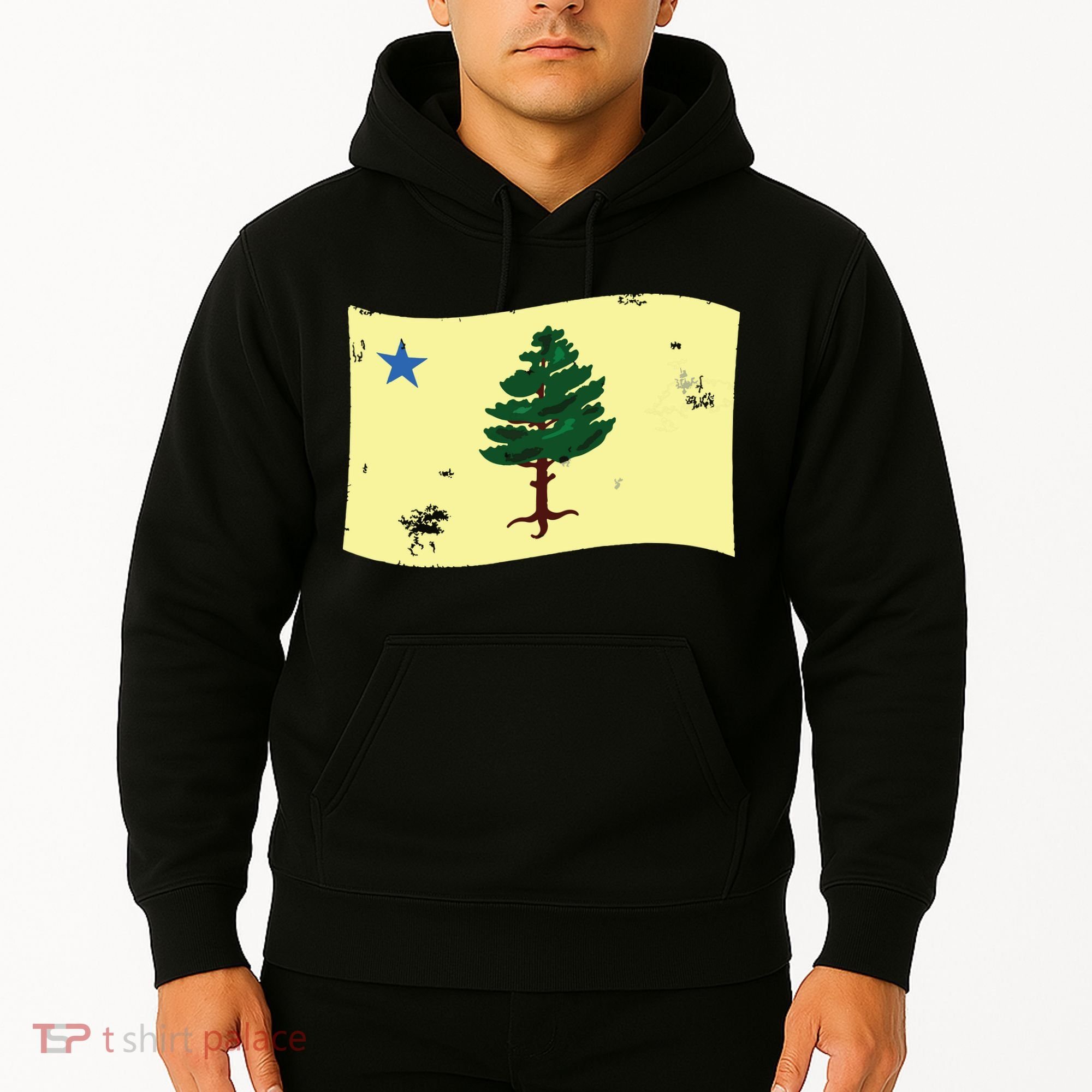 Maine Pine Tree Flag 1901 First State Flag Hoodie