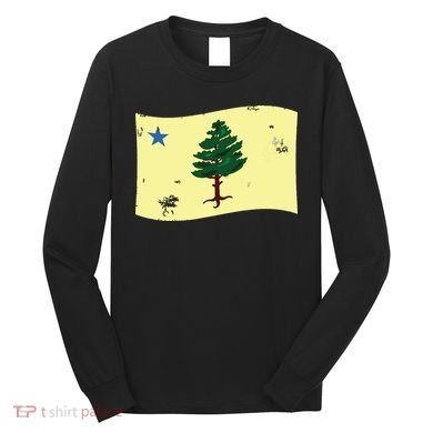 Maine Pine Tree Flag 1901 First State Flag Long Sleeve Shirt