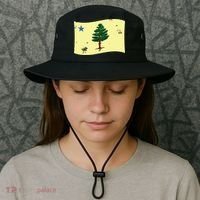 Maine Pine Tree Flag 1901 First State Flag Bucket Hat thumb 3