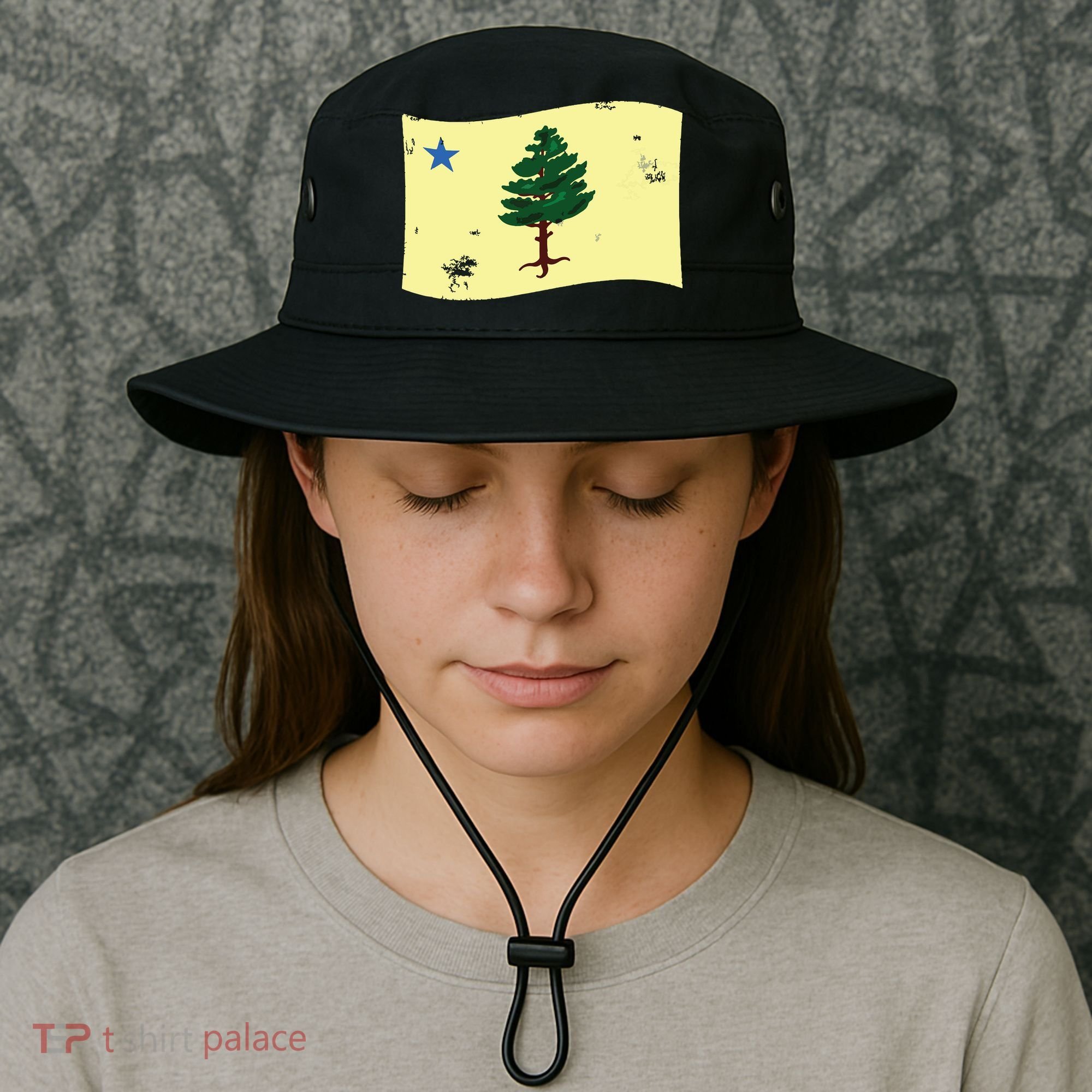 Maine Pine Tree Flag 1901 First State Flag Bucket Hat