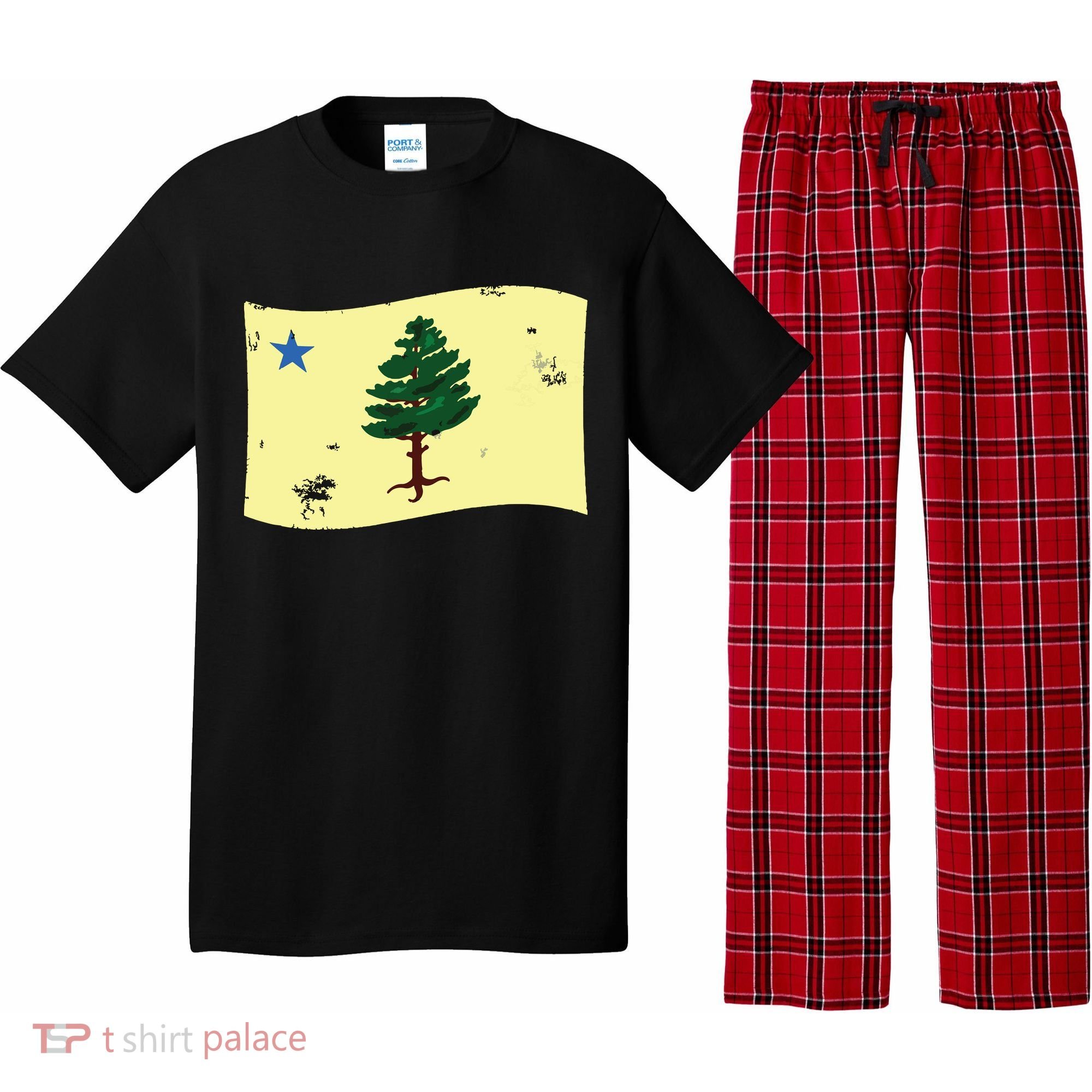 Maine Pine Tree Flag 1901 First State Flag Pajama Set
