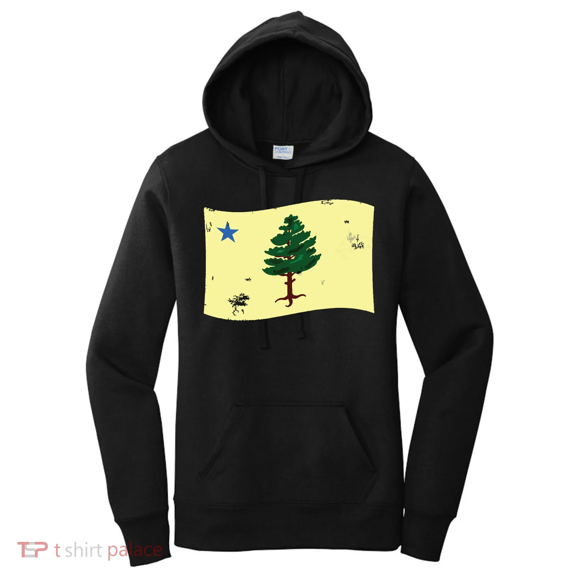 Maine Pine Tree Flag 1901 First State Flag Women's Hoodie