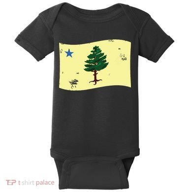 Maine Pine Tree Flag 1901 First State Flag Baby Bodysuit