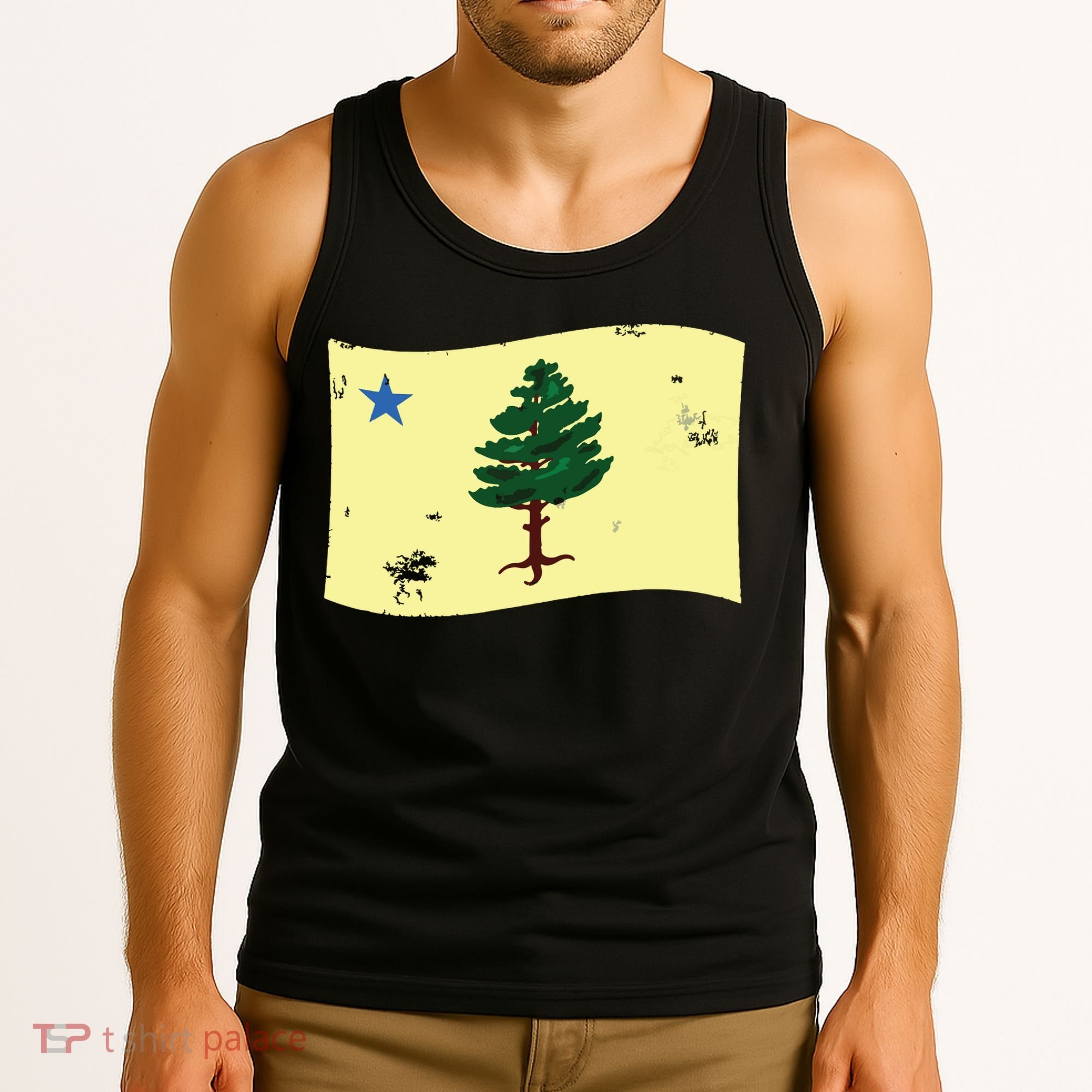Maine Pine Tree Flag 1901 First State Flag Tank Top